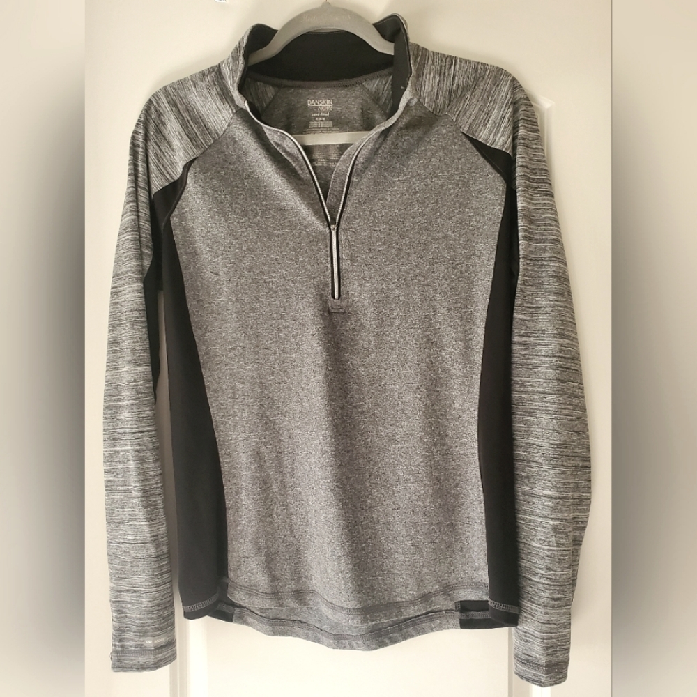 Gray and Black Pullover Top